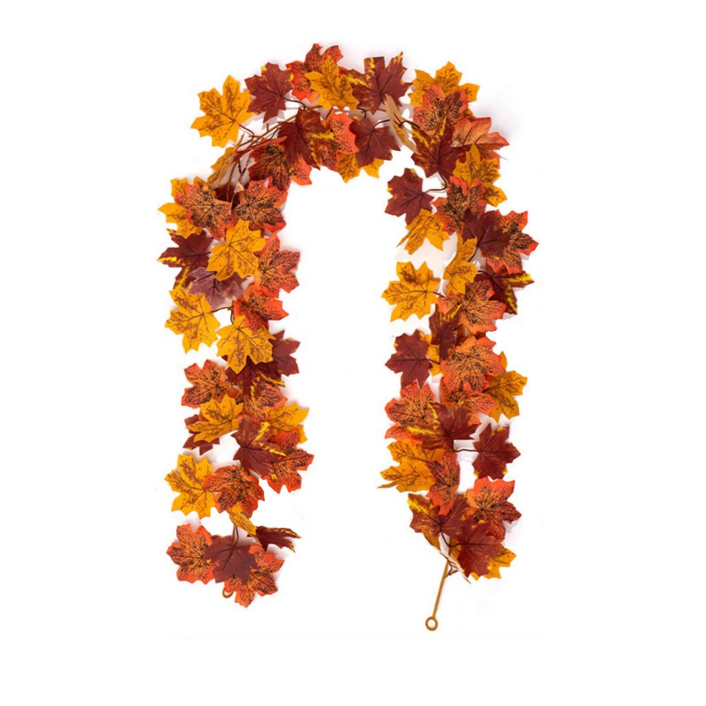 Artificial Maple Leaf Garland 175cm Long Faux Leaf Vine Decorative Garland for Seasonal Home Decor Indoor Outdoor Use