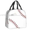 Softball Baseball Lace Lunch Bag Women Reusable Cooler Thermal Insulated Lunch Box for Outdoor Camping Travel Food Bento Box