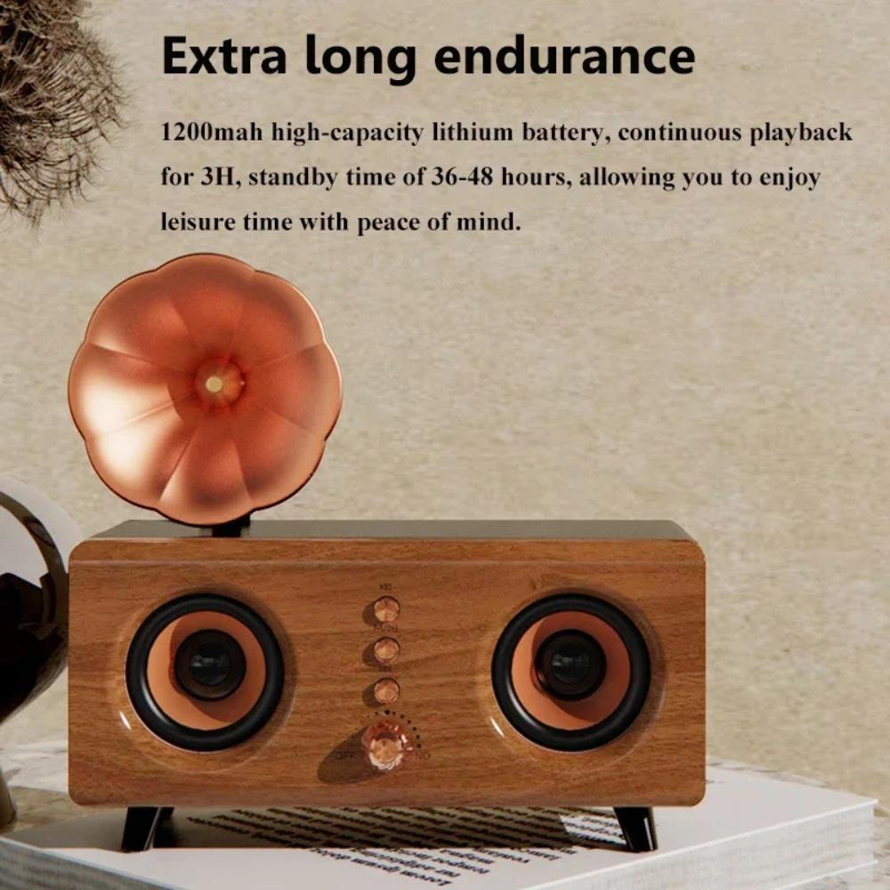 New Bluetooth Speaker Wireless Dual Speakers Subwoofer Portable Radio Small Speaker Subwoofer Portable Indoor Wooden Audio