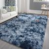 Soft Fluffy Plush Tie-Dye Carpet Gradient Long Fine Hairs Fabric Bedside Mat Rug For Girl's Bedroom Non-Slip Mat Home Decor