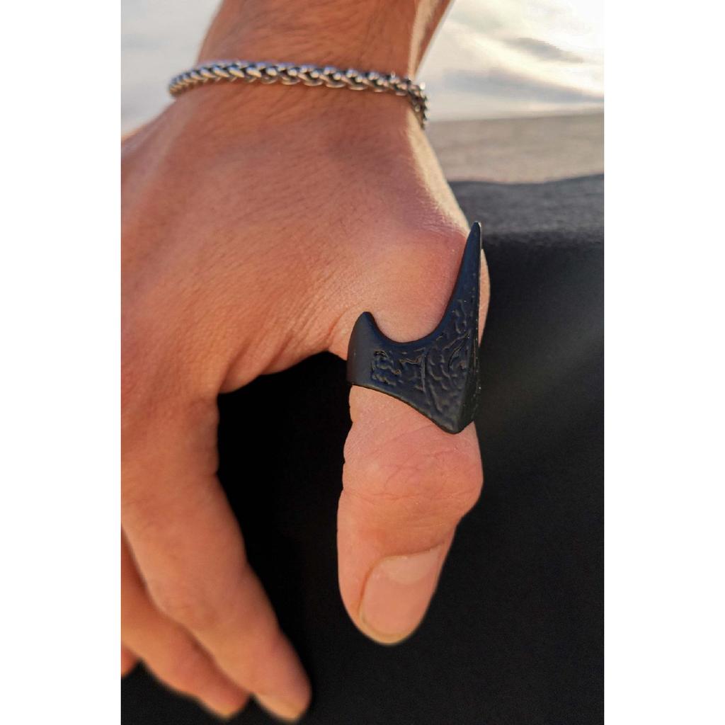 Zihgir Bogenschützenring Mattschwarzer Ring