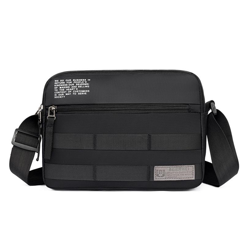 

Men Lightweight Crossbody Bag Multi-layers Nylon Casual Fashionable Business Trip Durable Shoulder Bag with Removable Strap чорний