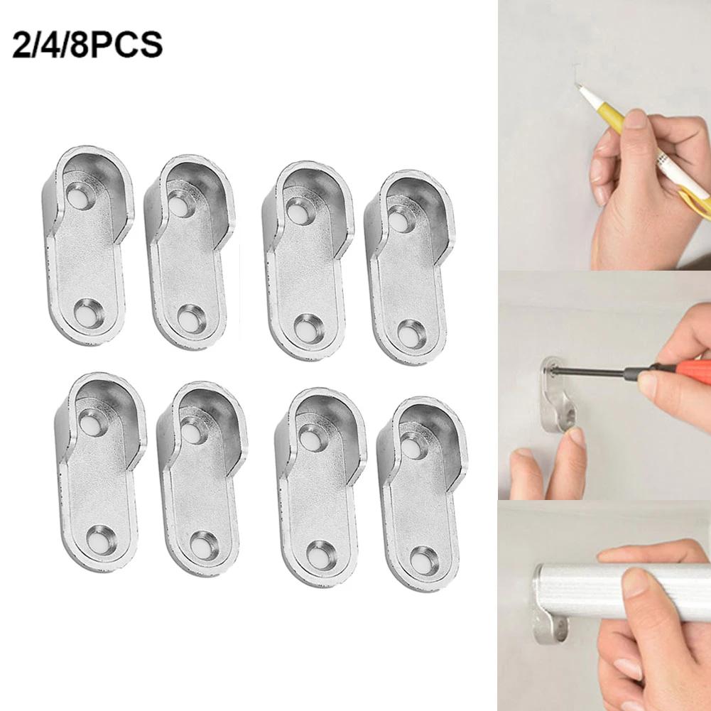 Brand New Home Closet Brackets Cloth Holder Accessories Silver Closet Rod Clothes Tube Support Thickening Holder