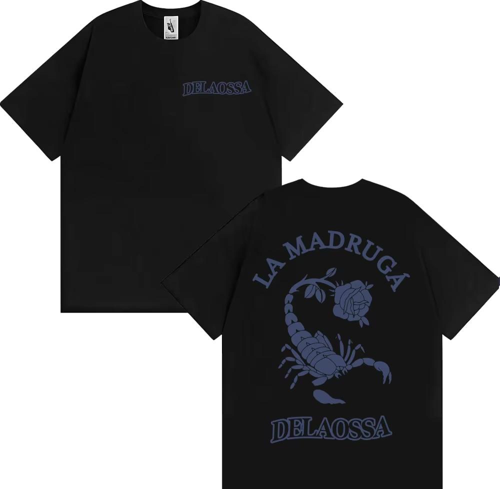 Rapper Delaossa La Madruga Tour 2026 Merch Tshirts Unisex Women Fashion Punk Hip Hop T Shirt High Quality Tshirt Tops Ins
