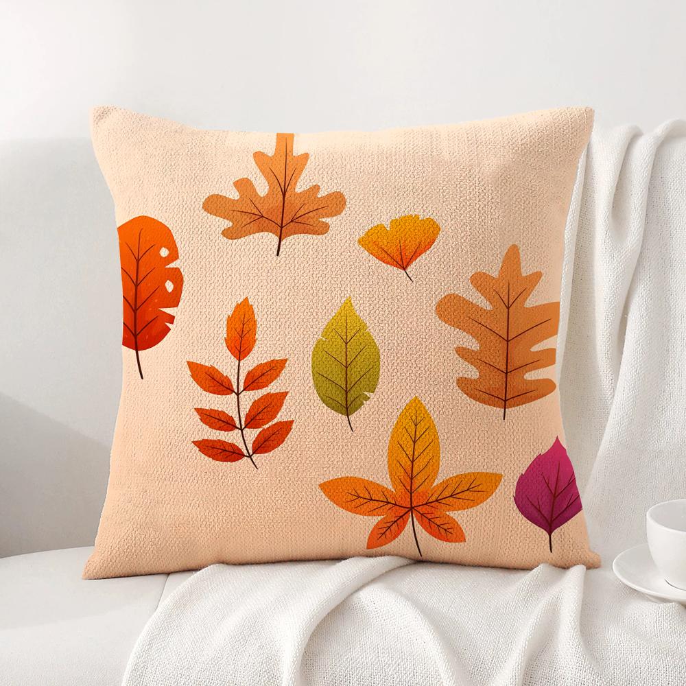 Autumn Leaves Print Cushion Cover, All-Season Universal & Removable Washable, Home Sofa & Bed Pillowcase