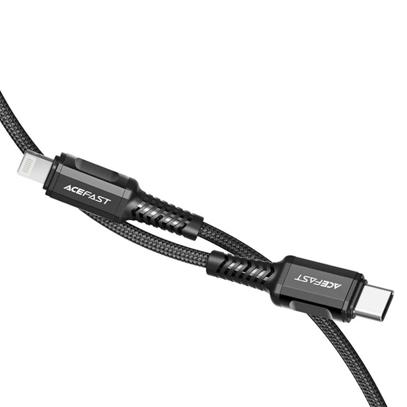 Kabel Acefast C1-01 Lightning - Usb-C Mfi Pd 30W 3A 480Mb/S 1,2M - Czarny