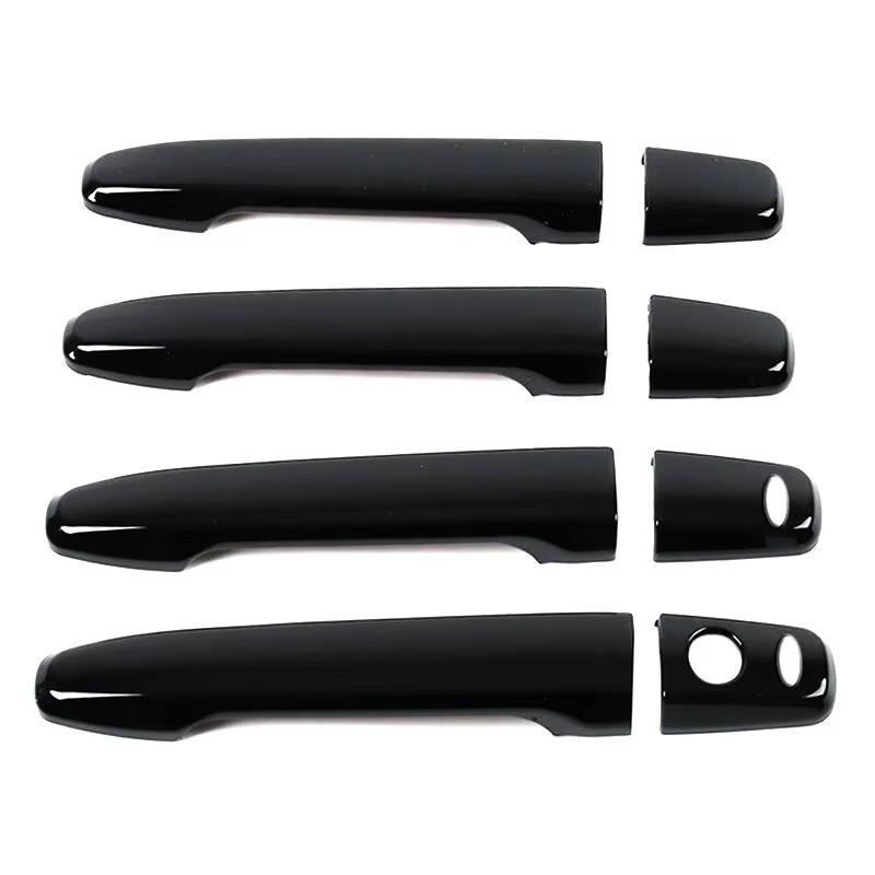 For Mitsubishi Lancer 2008 2009 2010 2011 2012- ABS Carbon Black Car Door Handle Cover Trims Sticker Car Styling Accessories