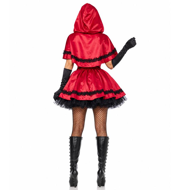Halloween Cosplay Little Red Riding Hood Costume Castle Queen Costume Gothic Style Short Skirt with Hooded Shawl Maid Costume