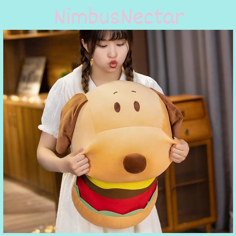 Adorable Hamburger Dog Plush Toy For Kids Perfect For Cuddling And Collecting