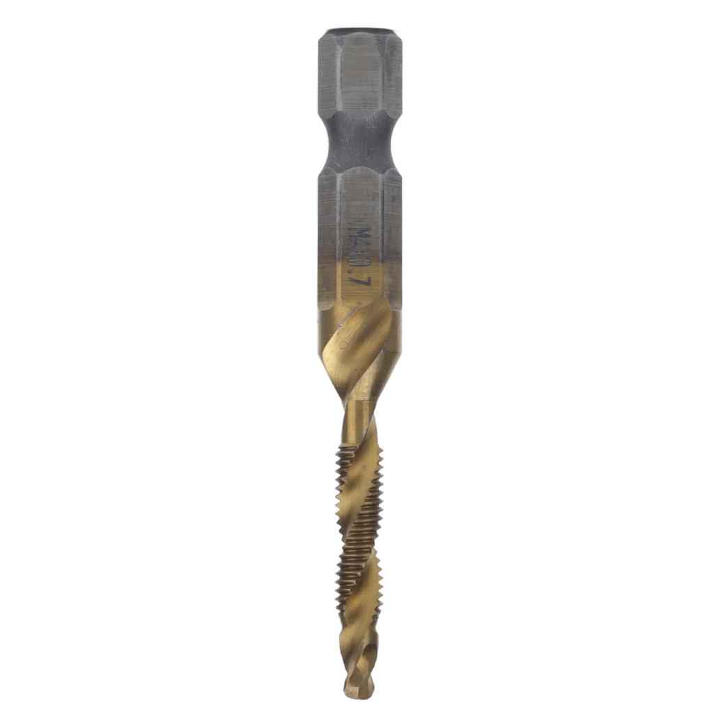 Tap Drill Bits Hex Shank Coated Screw Combination Tapping Bit for Wood