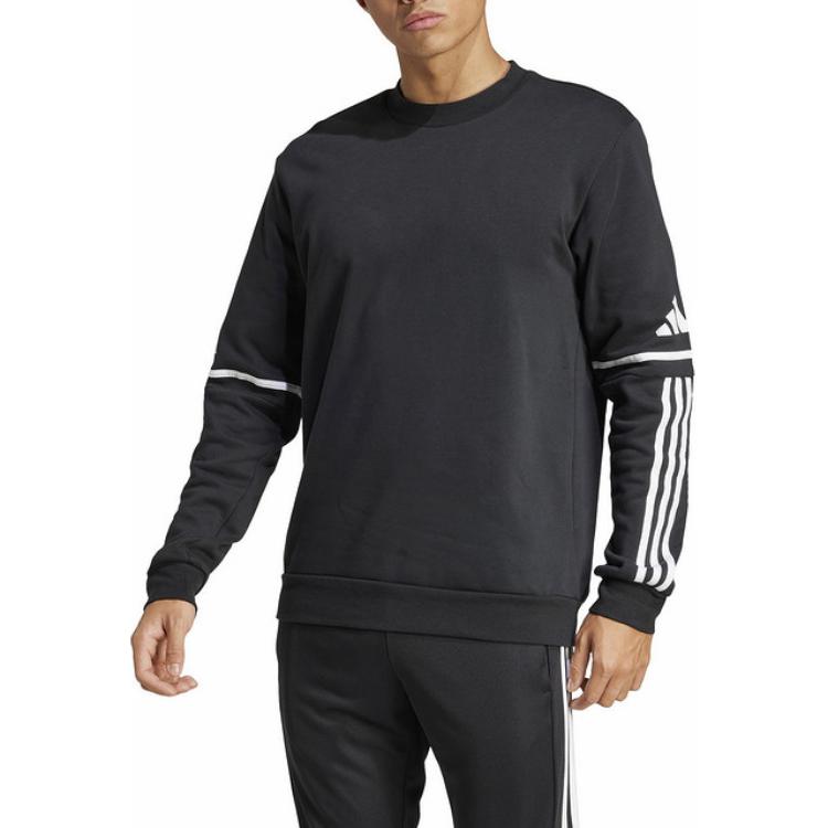 Adidas Sq25 Sw Crew Striped Long Sleeve Sweatshirt Men Sweatshirt Black JM3546