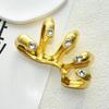 Heavy-Work Luxury Gold-Plated Big Hand Ring Statement Ring Accessory  Women Fashion