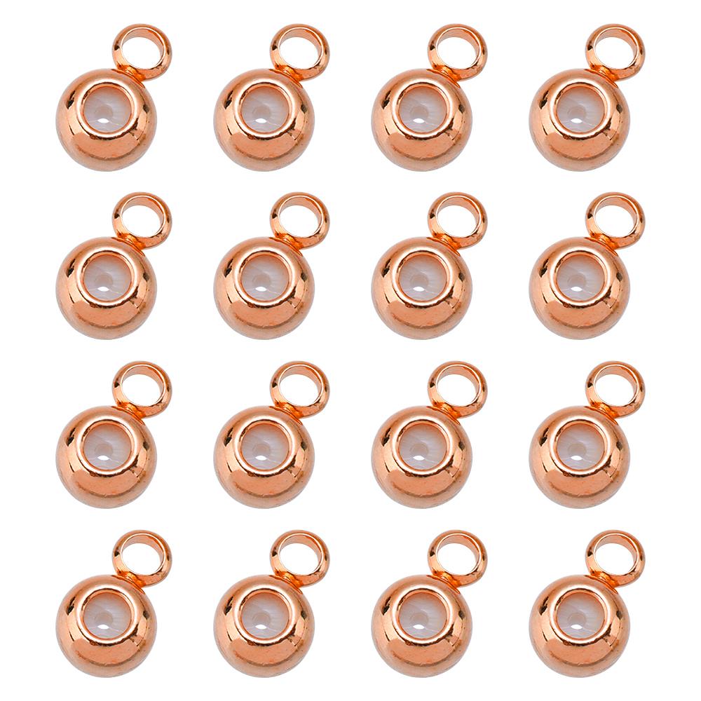 10Pcs 4 5mm Copper Plated Beads Large Hole Spacer Positioning Round Beads For DIY Craft Bracelet Necklace Connection Accessories