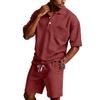 Men's Summer Hawaiian  Button Shirt Shorts Set