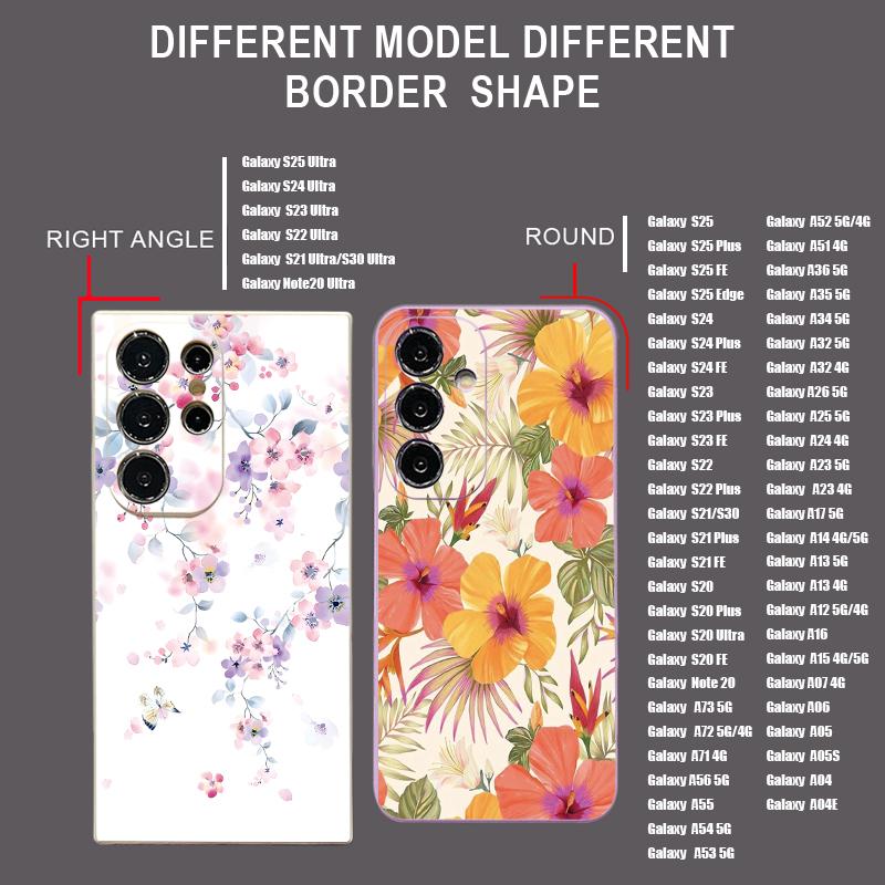 Custodia con Motivo Floreale Pittura ad Olio per Samsung S26 S25 Ultra S24 S23 S22 Plus S21 FE A15 A16 A17 A35 A36 A54 A55 A56 5G Cover Morbida in Silicone