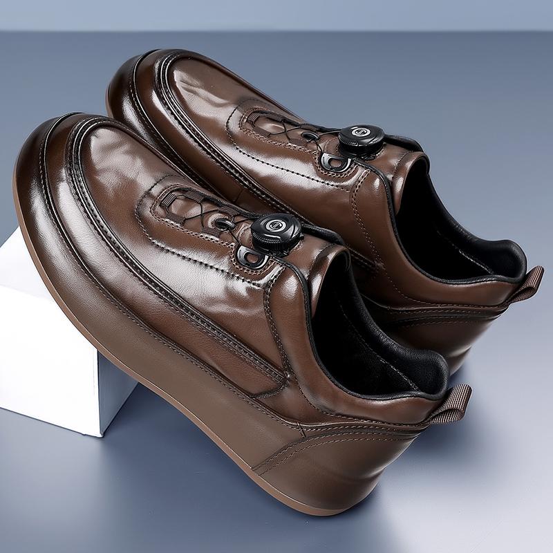 Stylish Mens Summer Skateboard Footwear New Casual Leather Sneakers Comfortable Walking Shoes Soft Sole Sports Shoes Oxford Shoe