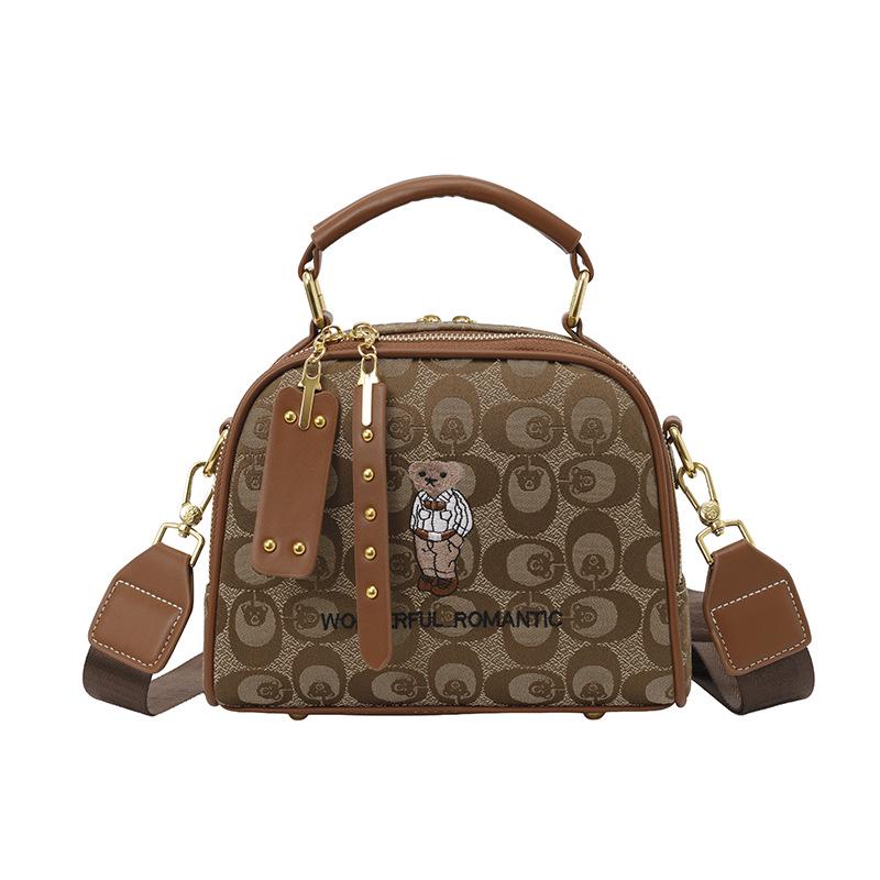 2026 Bear Embroidery Crossbody Bag - Women's Fashion Versatile Shoulder Bag