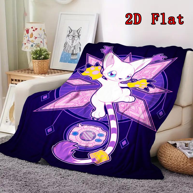 Gatomon 2D Flat Pattern Flannel Blanket High quality All Seasons Warmth and Comfort Perfect for Christmas Gifts.PMT0914139