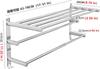 CAXIMSY Extendable Towel Rack, Stainless Steel, Self-Adhesive, for Bathroom and Kitchen Use [Extendable Length 43-78cm] (Triple Towel Rack)