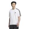 Essentials Plus Short Sleeve Loose Three 3S Size L Men's T-Shirt, Fit, Stripes, ESS+ T-Shirt, JUP90-JW6947, White,