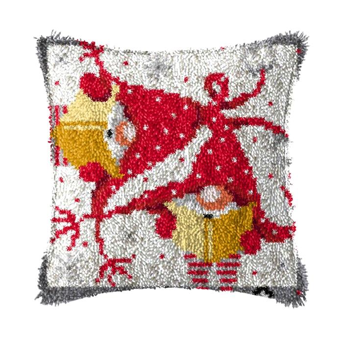 Christmas Deer Latch Hook Kit Santa Claus Knot Pillow Package Embroidery Latch Hook Kits Cushion Pillowcase Set For Needlework