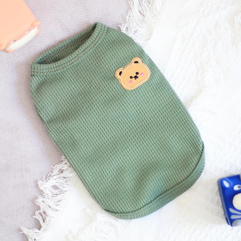 

Медвежий жилет для домашних животных, одежда для собак, кошачья однотонная футболка, одежда для собак, тонкая, маленькая, модная, летняя, дышащая, для девочек, мопсов, домашних животных, жилет для йорков XXL