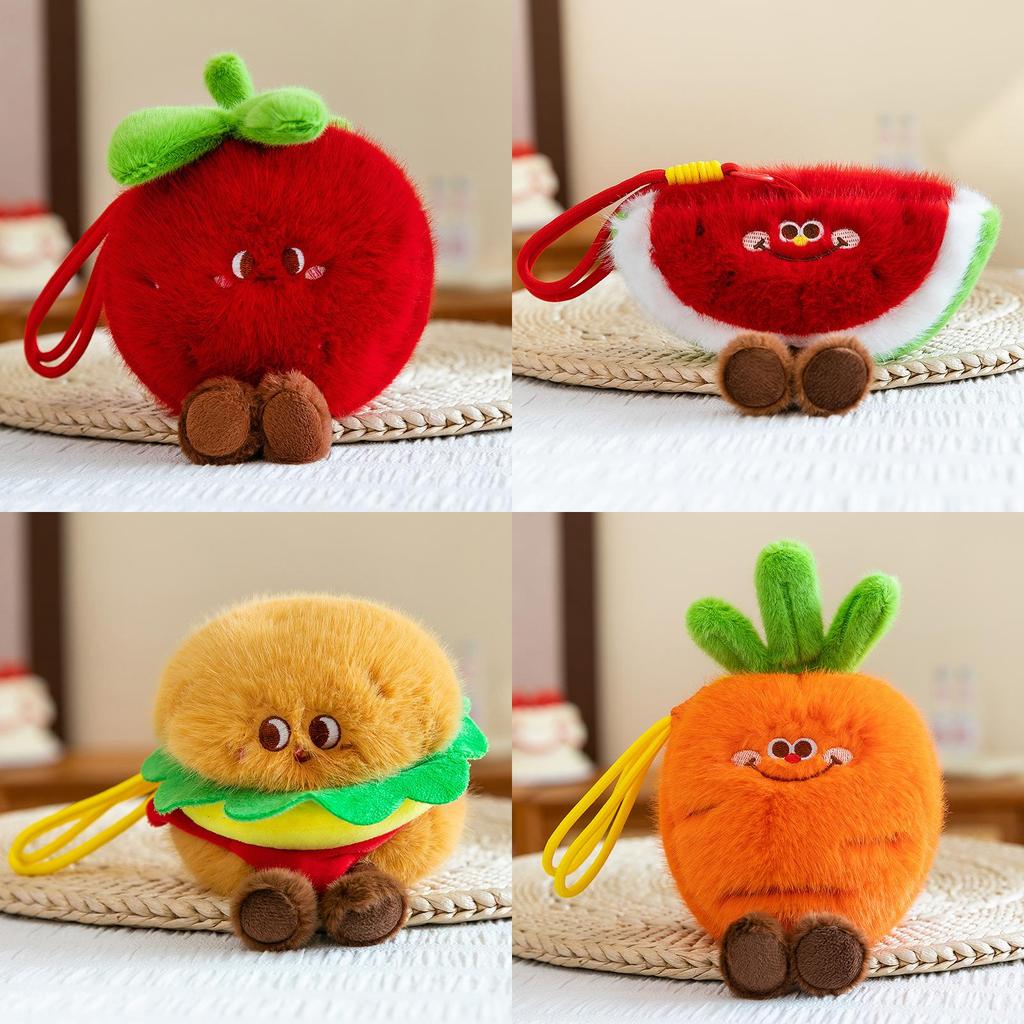 Fruits Vegetables Plush Keychain With Scented Granules For Kids School Activities