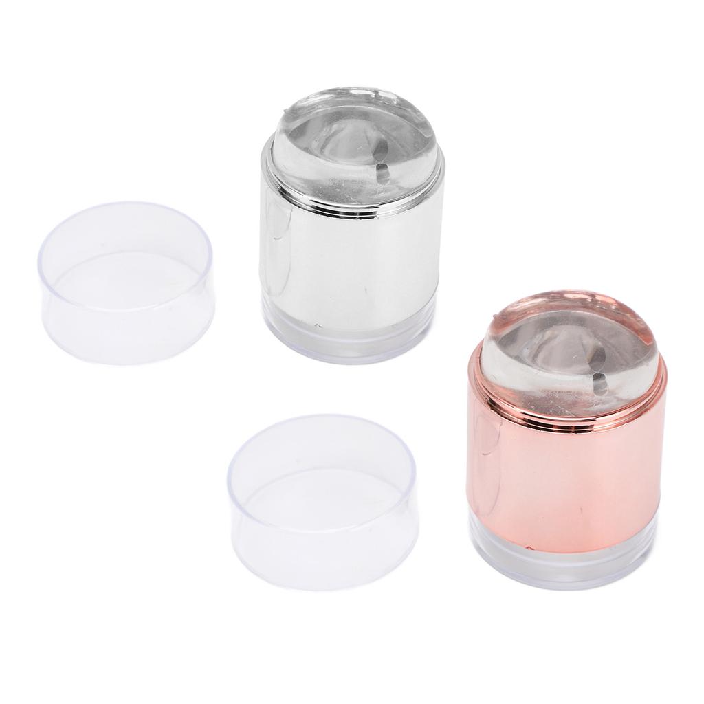 Nail Art Stamper Kit Strong Adhesive Clear Double Headed Nail Art Jelly Stamper with Lace Floral Pat