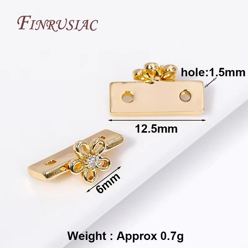 18K Gold Plated Brass with Zircon 2 Holes Beads Separators,Butterfly/Star Shape Spacer Bars,DIY Jewelry Making Supplies