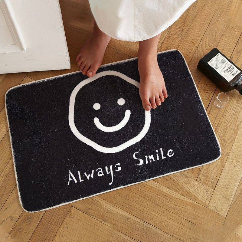 Imitation cashmere cartoon absorbent floor mat