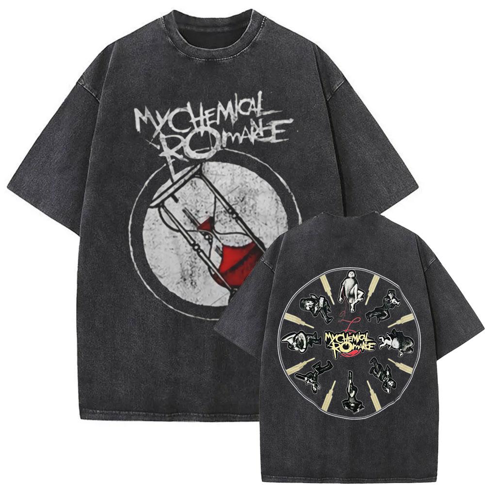 Washed Vintage Rock Band My Chemical Romance The Black Parade Tour 2026 T-shirt Men Women Fashion Punk Emo Oversized T Shirts