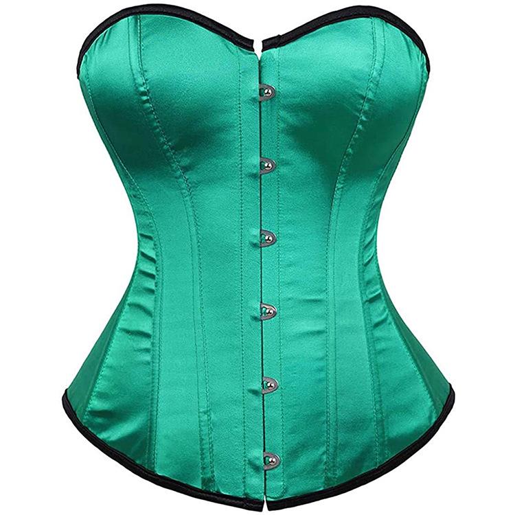 Corset satinat push-up cu control abdominal și tanga