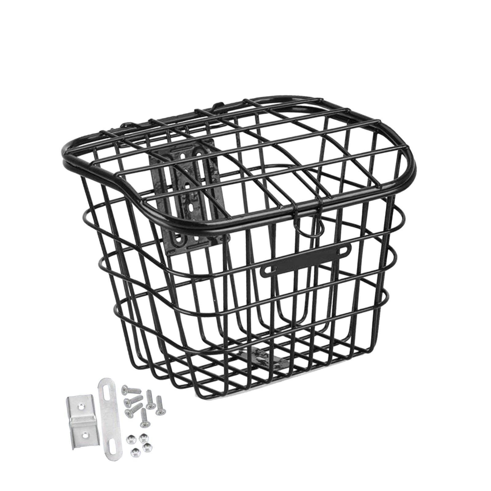 

Front Bike Basket Bicycle Basket with Lid Riding Dogs Carrier Accessories for чёрный