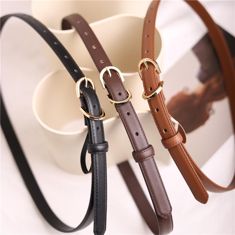 2022 Summer Fashion Narrow Leather Belt - Women's Retro Korean Style