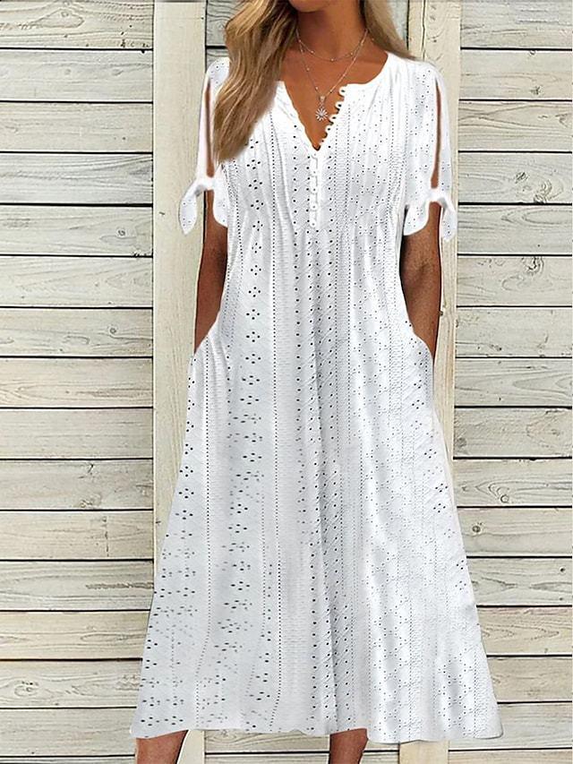2026 Spring/Summer V-Neck Lace Ruffle Dress - Slimming High Waist Women's European-American Style