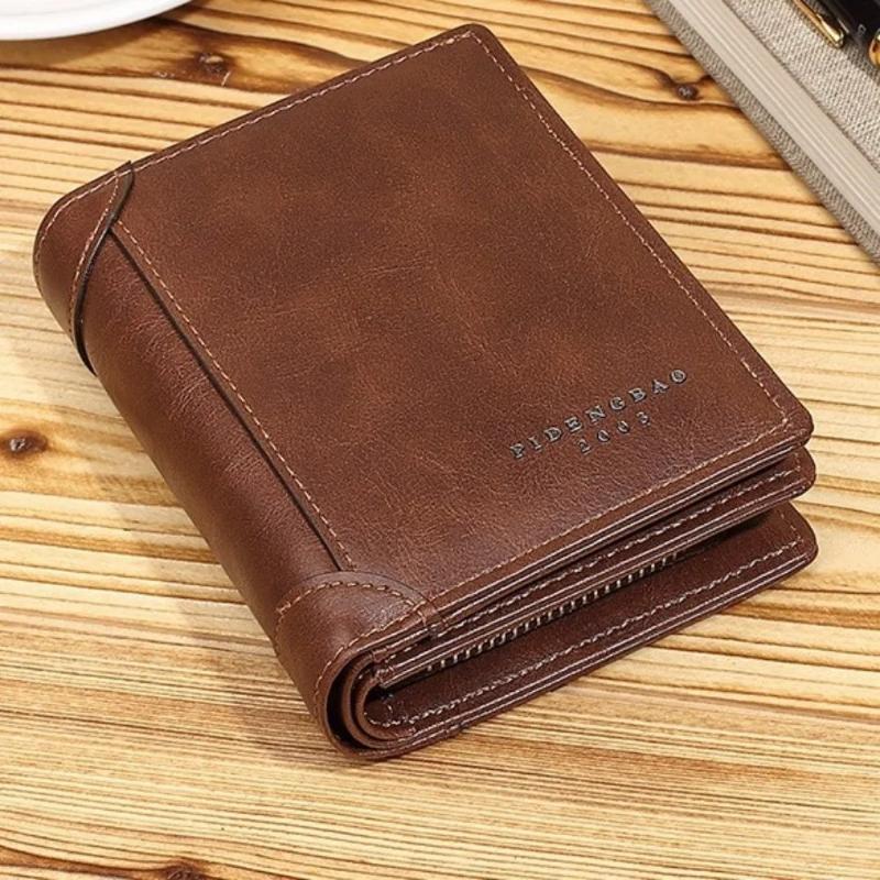 Portofele Bărbați din Piele de Înaltă Calitate Simple Scurte Clip pentru Bani ID Card de Credit Plic cu Fermoar Geantă Clutch Depozitare Multifuncțional Suport Card Bărbați Femei