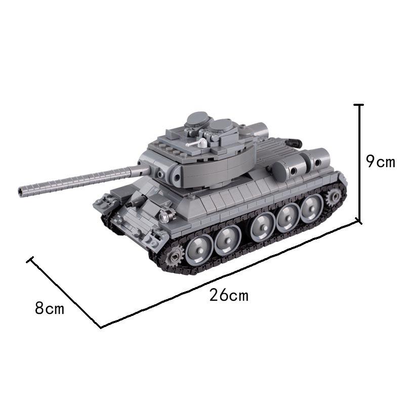 Military Miniature Soldier Soviet T34 Tank Building Block Collage Small Particle Boy Toy Bag