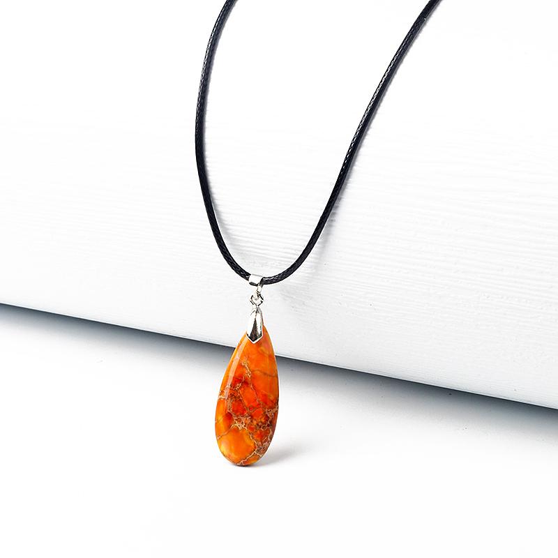 Water-Drop Emperor Stone Pendant Necklaces for Women Reiki Nature Stone Imperial Jaspers Turquoises Necklaces Healthcare Jewelry