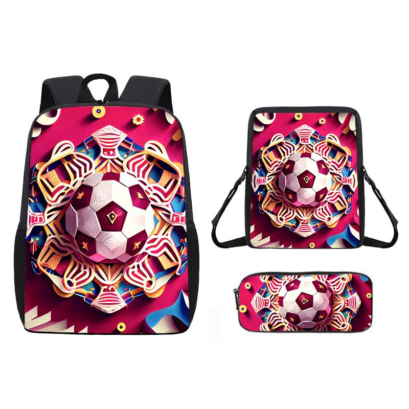 Football Football Printed Children'S Student School Bag 17 Inch Elementary School Light Backpack