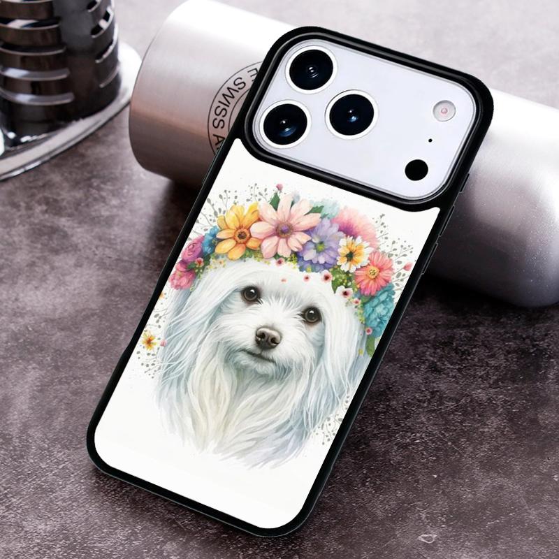 Cartoon Maltese Dog Phone Case For iPhone 17 16 15 14 13 12 11 Pro Max Plus 17Air Soft Silicone Cover