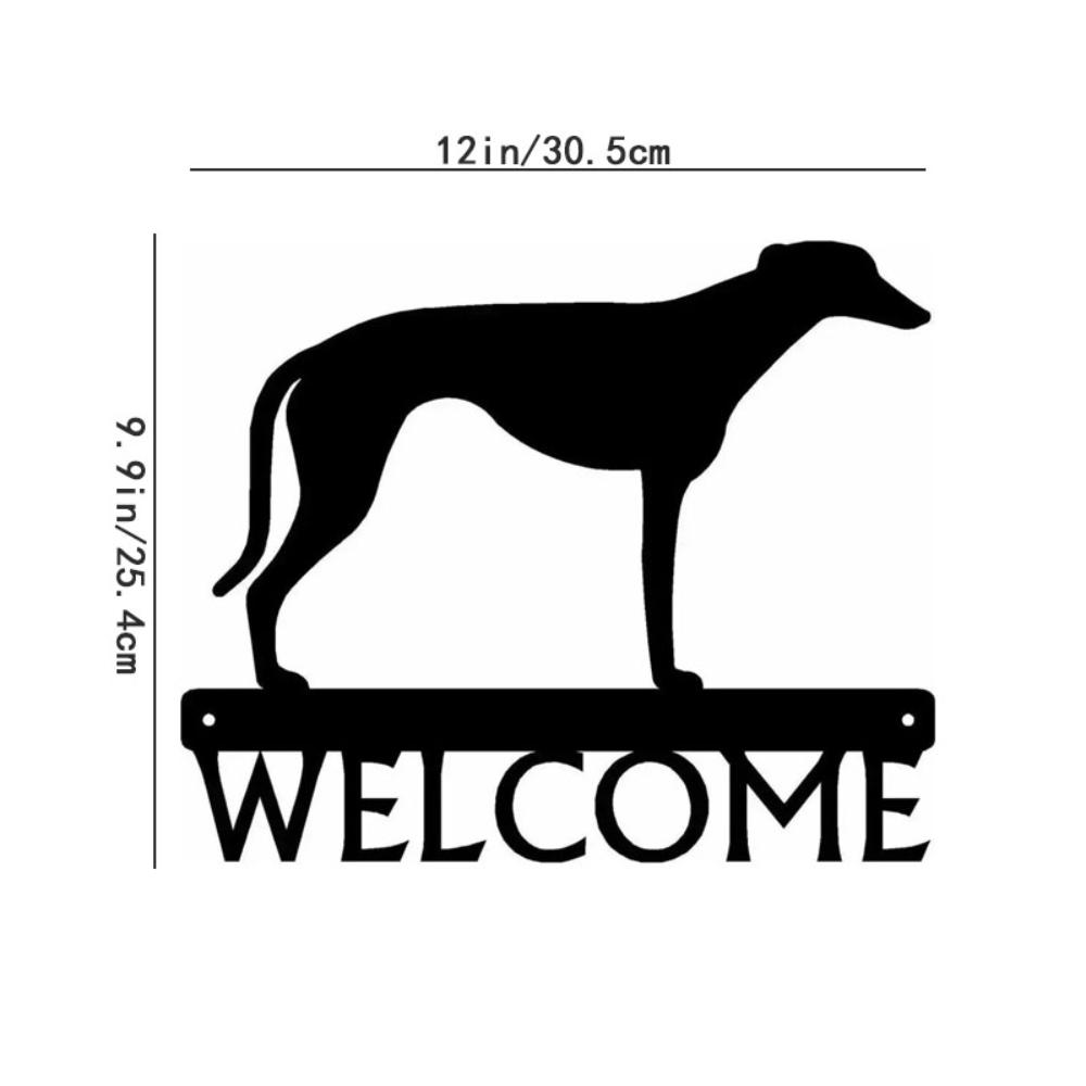 

Greyhound Dog Welcome Sign Metal Decorations Artwork Wall Stickers Shape Greyhound Stickers Sign Metal Decorations Welcome Artwork чёрный