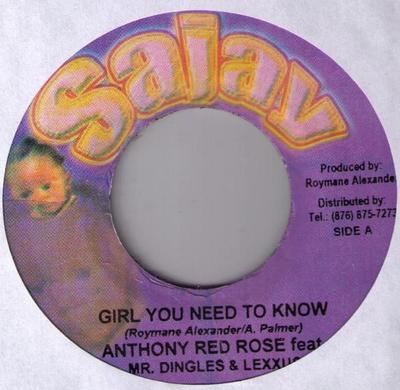 7inch Record ANTHONY RED ROSE, MR. DINGLES & LEX - Girl You Need To Know NONE Sajay Jamaica Reggae, Ska & Dub Used