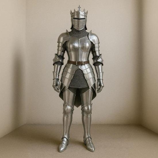 

Knight Queen Armor Suit: Handmade 22 Gauge Steel Crown Helmet - LARP Cosplay