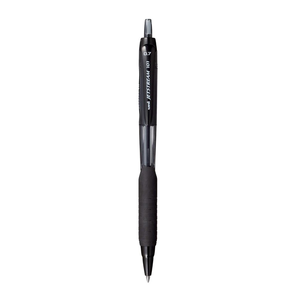 UNI-BALL Jetstream SXN101 0.7mm Roller Ball Pen Black Ink Pack of 6 for Office, School & Home Writing