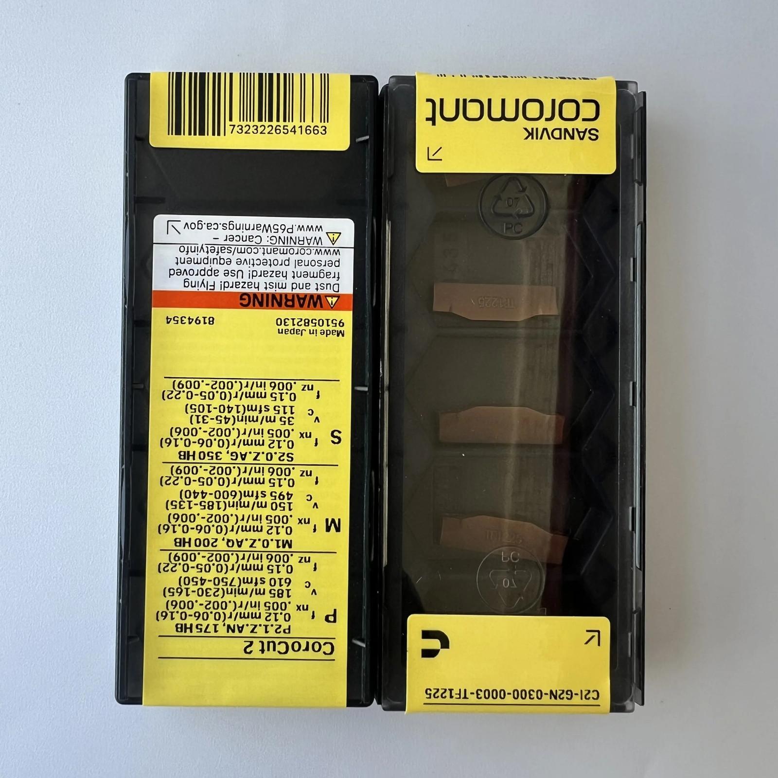 

SANDVIK /C21-G2N-0300-0003-TF 1225 /Industrial indexable Carbide Inserts 10 Pcs