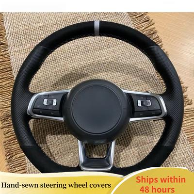 Car Steering Wheel Cover For Volkswagen VW Golf 7 GTI Golf R MK7 VW Polo GTI Scirocc Ized Suede Leather DIY Steering Wheel