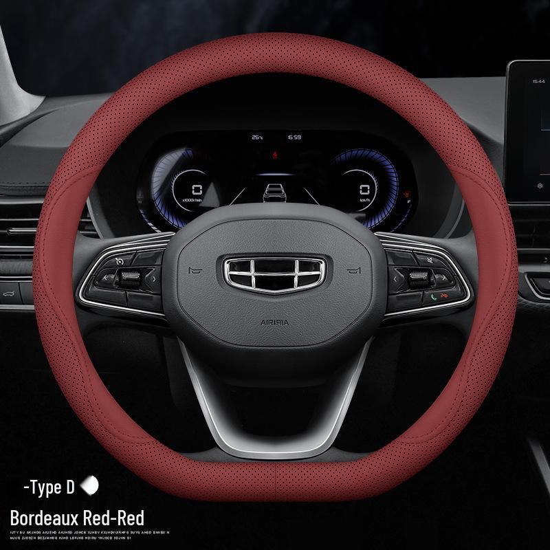 Ultra-Thin Genuine Leather Steering Wheel Cover for Geely Models