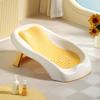 Foldable Baby Bath Seat - Non-Slip Pp Shower Net Support, Ergonomic Backrest Design, Easy-Clean Christmas Gift For Toddlers
