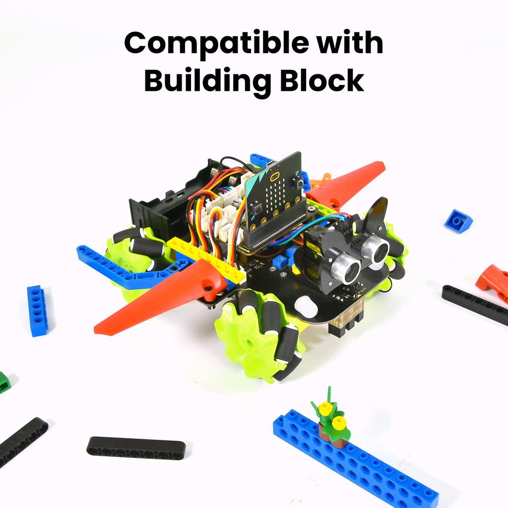 KEYESTUDIO Micro:bit V2 Robot Car 4WD Mecanum Robot Kit for Teens and Adults