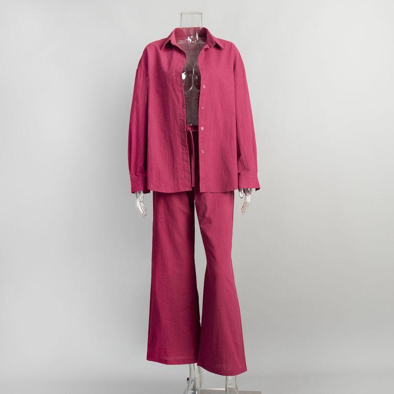 Shirt Casual Suit 2025 European and American Spring and Autumn New Women Loose Cotton Long Sleeve Shirts Casual Set